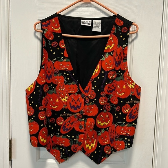 Basic Editions Other - Vintage Jack O Lantern vest Halloween Teacher vest Fall